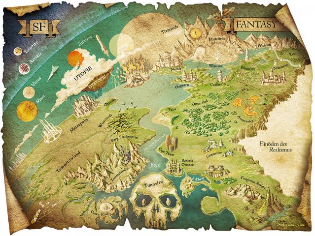 Fischer Tor | Kartenillustration der Genre-Karte für Fantasy-SF-Horror