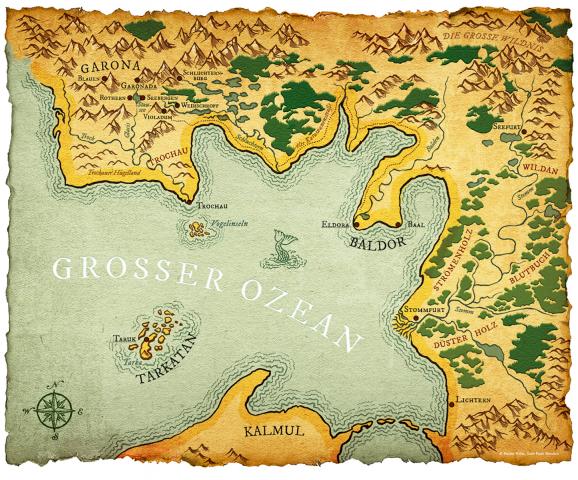 Illustration einer Fantasy-Karte für »Kalypto« von Tom Jacuba (erschienen bei Bastei Lübbe)