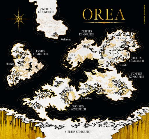 Karte von OREA aus Raven Kennedy, The Darkest Gold (KYSS-Verlag)